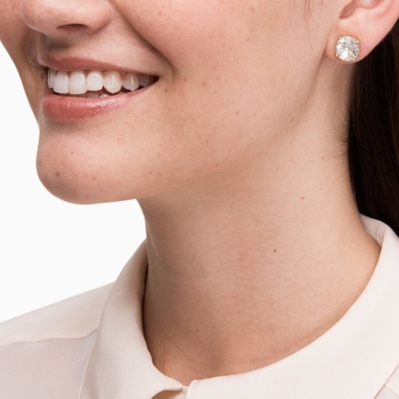 KATE SPADE NWT Clear Gold Gumdrop Stud Earrings - Picture 6 of 7